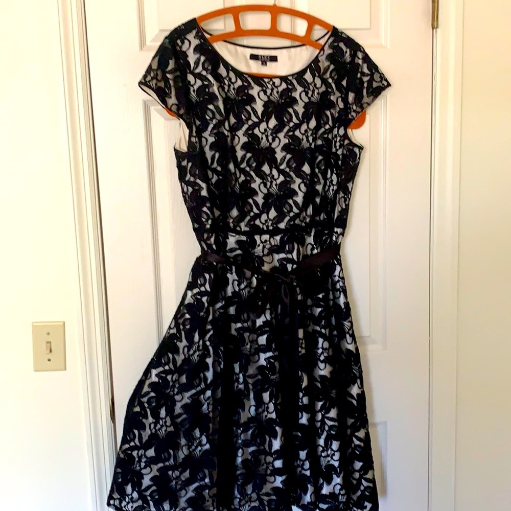Lace Overlay Cocktail Dress